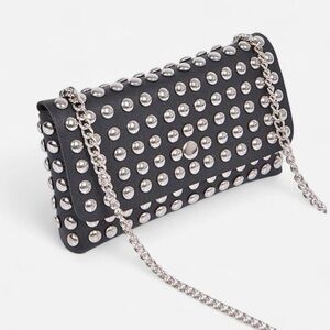 Studded Black Crossbody Clutch Chain Strap Punk Y2K Bag